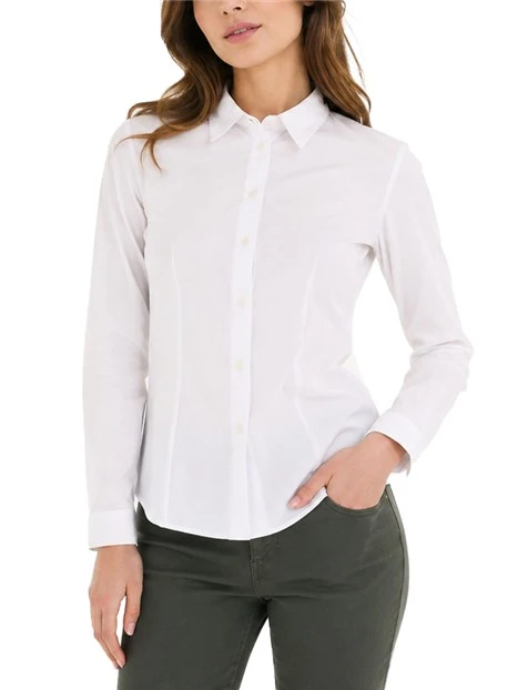 CAMICIA MANICA LUNGA IN MISTO COTONE DONNA BIANCO