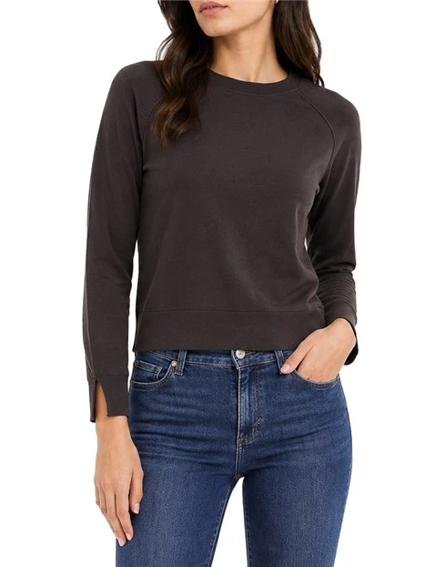 MAGLIA GIROCOLLO IN PURA LANA CON MANICHE RAGLAN DONNA MARRONE