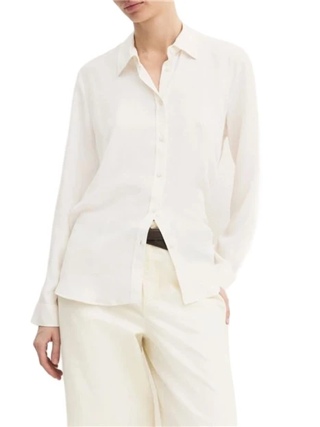 CAMICIA IN MISTO MISTO SETA CON BOTTONI A VISTA  DONNA AVORIO