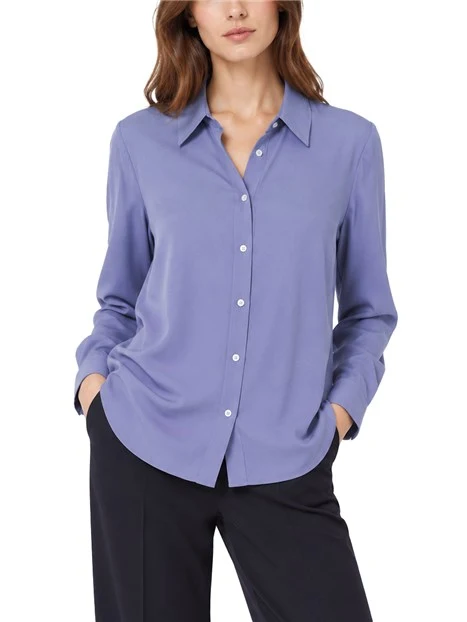 CAMICIA IN MISTO MISTO SETA CON BOTTONI A VISTA DONNA VIOLA