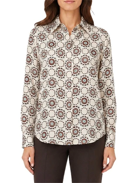 CAMICIA IN TWILL STAMPATO  SEMI ADERENTE DONNA GIALLO