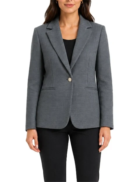 BLAZER MONOPETTO IN STUOIA DI VISCOSA STRETCH DONNA GRIGIO