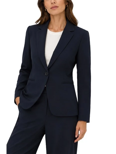 BLAZER MONOPETTO IN TWILL TECNICO STRETCH DONNA BLU
