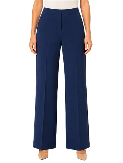 PANTALONE PALAZZO IN TWILL TECNICO BIELASTICO DONNA BLU