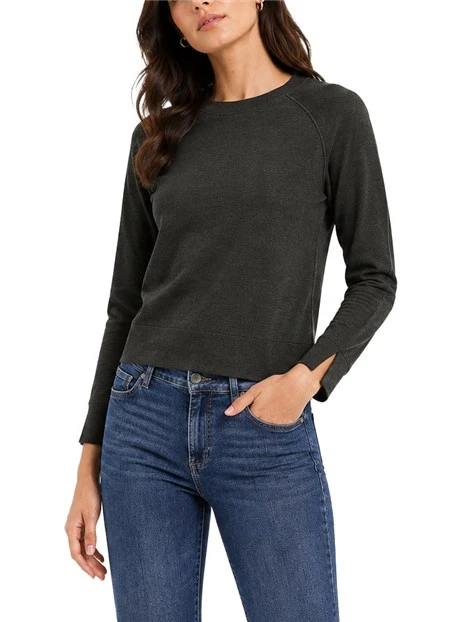 MAGLIA GIROCOLLO IN PURA LANA CON MANICHE RAGLAN DONNA VERDE SCURO