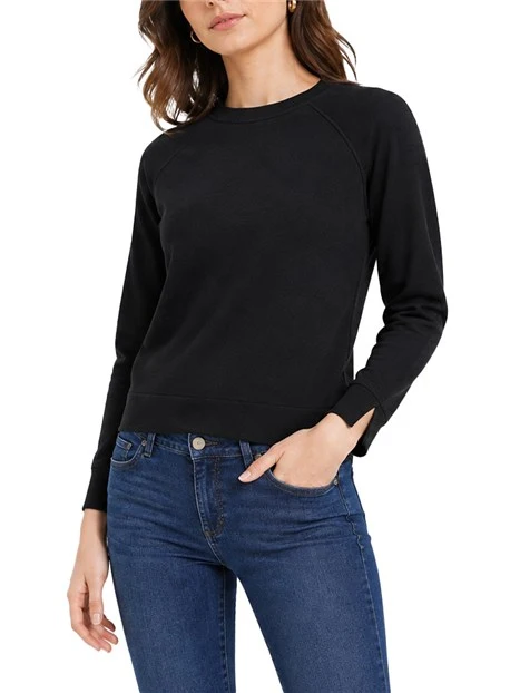 MAGLIA GIROCOLLO IN PURA LANA CON MANICHE RAGLAN DONNA NERO
