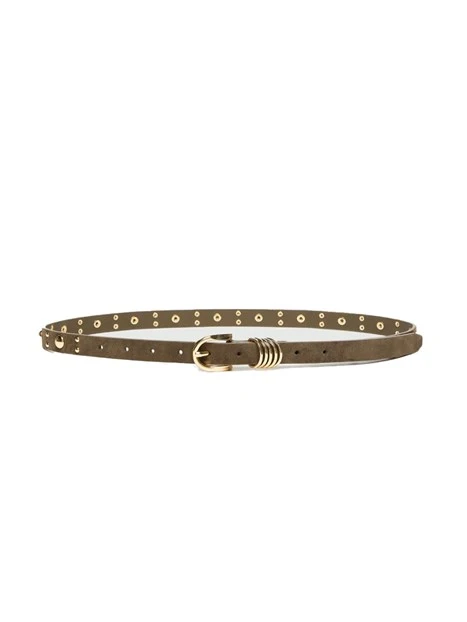 CINTURA SOTTILE CON BORCHIE DONNA MARRONE