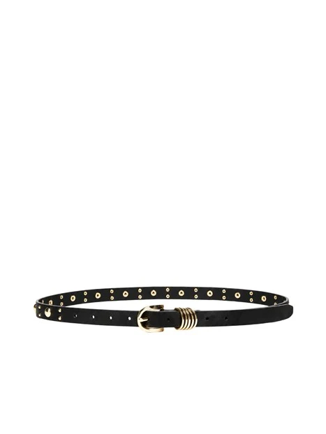 CINTURA SOTTILE CON BORCHIE DONNA NERO