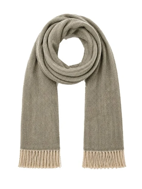 SCIARPA CON FRANGE DONNA VERDE