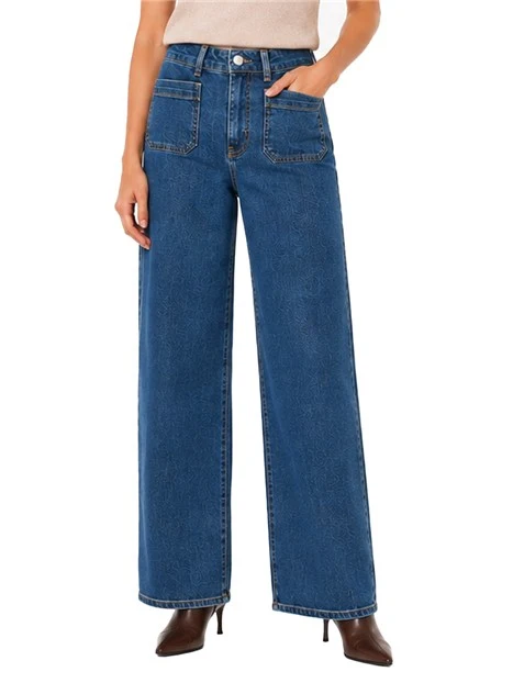 JEANS  PALAZZO CON TASCHE SQUADRATE DONNA BLU