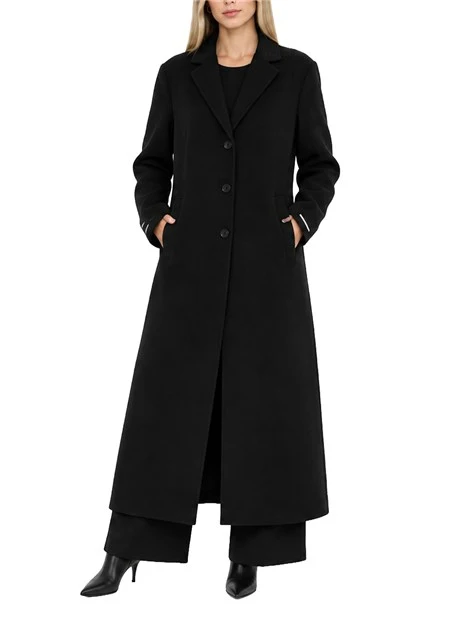 CAPPOTTO LUNGO IN DOUBLE STRETCH  DONNA NERO