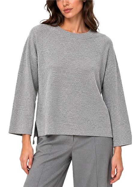 MAGLIA GIROCOLLO  CON LUREX E PAILLETTES DONNA GRIGIO