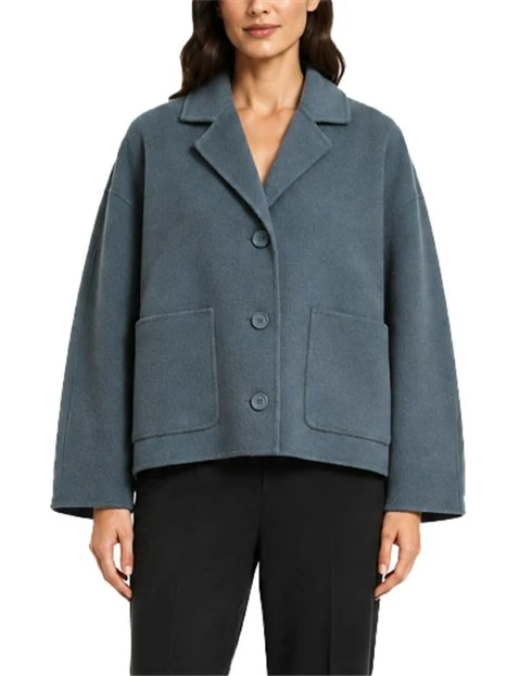 GIACCA MONOPETTO IN DOUBLE STRETCH CON SPACCHETTI LATERALI DONNA VERDE