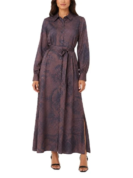VESTITO CHEMISIER CON PINCE E SPACCHI LATERALI DONNA MARRONE