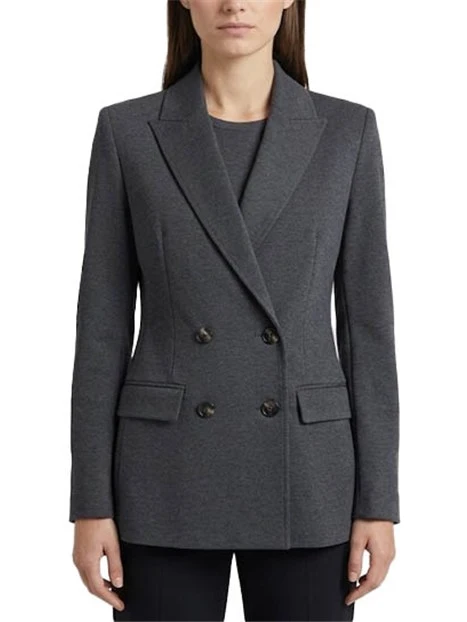 GIACCA DOPPIOPETTO IN JERSEY STRETCH CON PINCE E FIANCHETTI SAGOMATI DONNA GRIGIO