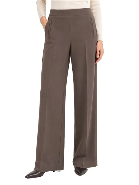 PANTALONI PALAZZO AMPI E FLUIDI DONNA MARRONE