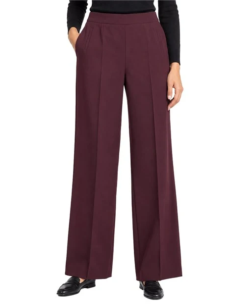 PANTALONI PALAZZO AMPI E FLUIDI DONNA BORDEAUX