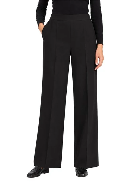 PANTALONI PALAZZO AMPI E FLUIDI DONNA NERO