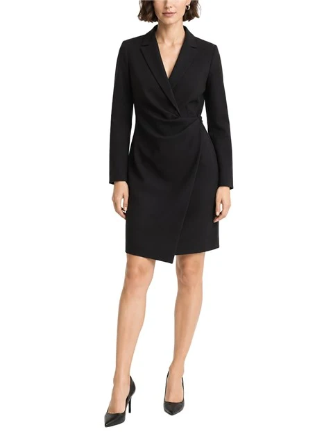 VESTITO CORTO EFFETTO BLAZER DONNA NERO