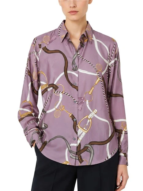 CAMICIA IN TWILL DI VISCOSA DONNA VIOLA
