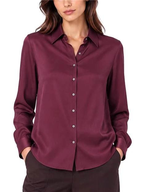 CAMICIA IN RASO MARTELLATO CRINKLE DONNA VIOLA