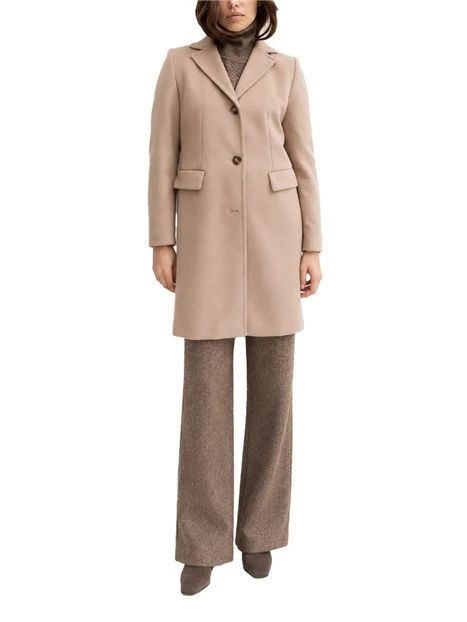 CAPPOTTO CORTO MONOPETTO IN JERSEY PANNO SOFT MISTO VISCOSA DONNA BEIGE