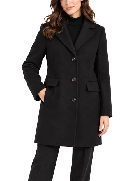 CAPPOTTO CORTO MONOPETTO IN JERSEY PANNO SOFT MISTO VISCOSA DONNA NERO