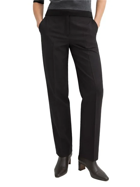 PANTALONI CHINO IN MISTO VISCOSA STRETCH DONNA NERO