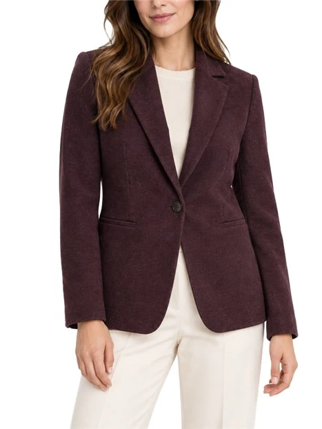 BLAZER MONOPETTO IN CINIGLIA STRETCH DONNA VIOLA