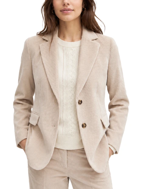 BLAZER MONOPETTO  IN VELLUTO STRETCH DONNA AVORIO