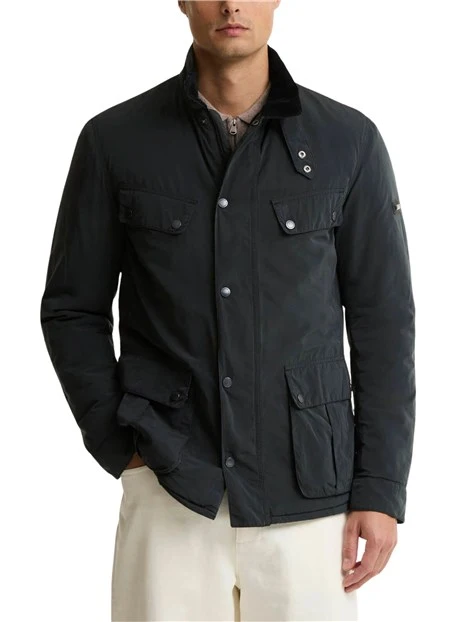 GIACCA CASUAL CON TASCHE E TOPPE AI GOMITI UOMO NERO