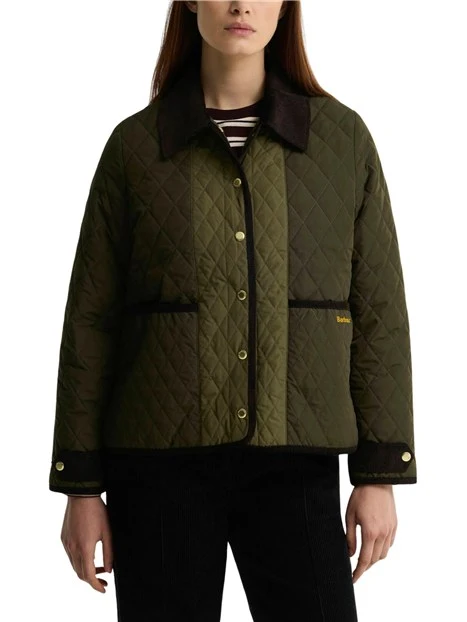 PIUMINO TRAPUNTATO CON FINITURA PATCHWORK DONNA VERDE