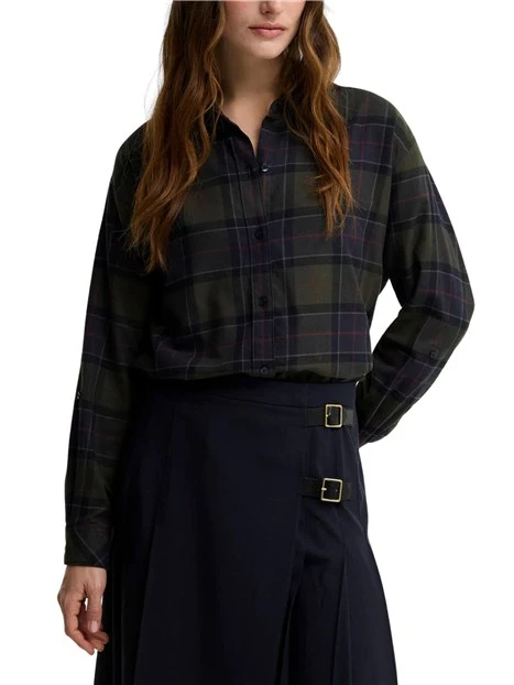 CAMICIA CON VESTIBILITÀ RILASSATA IN TARTAN DONNA VERDE