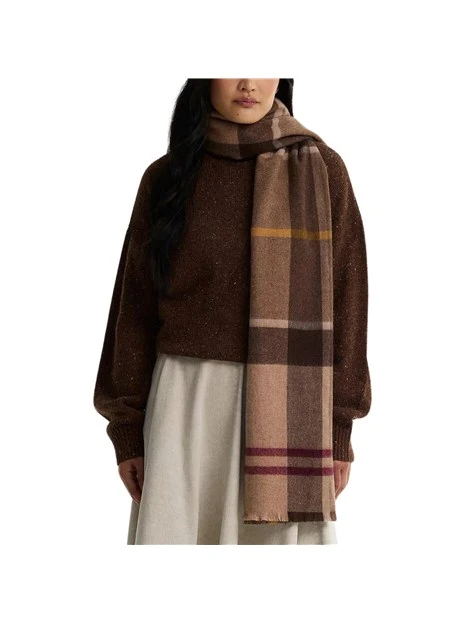 SCIARPA IN TARTAN DONNA MARRONE