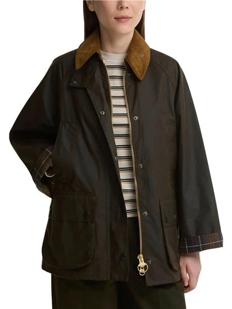 GIACCA IMPERMEABILE CERATA BEDALE DONNA VERDE