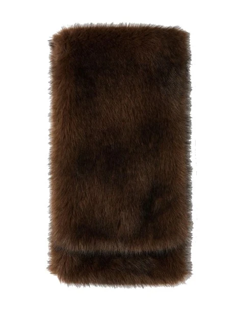 STOLA FLUFFY DONNA MARRONE