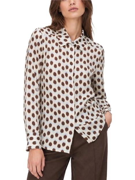 CAMICIA SCIVOLATA IN VISCOSA STAMPATA DONNA AVORIO