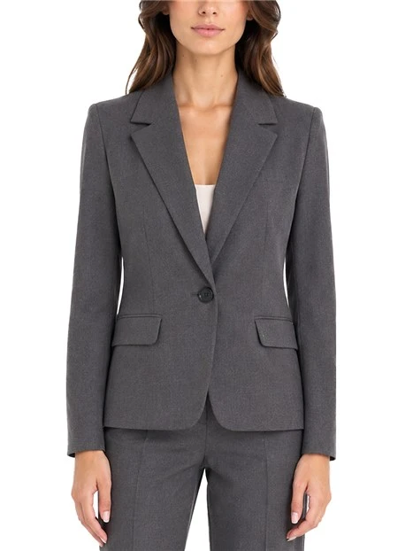 BLAZER ADERENTE IN TESSUTO STRETCH DONNA GRIGIO MELANGE