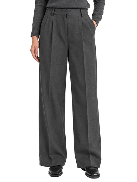PANTALONI PALAZZO IN TESSUTO STRETCH DONNA GRIGIO