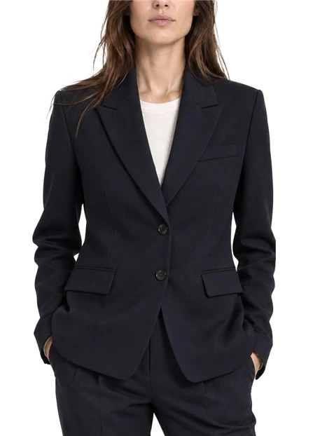 BLAZER DRITTO IN TESSUTO STRETCH DONNA BLU