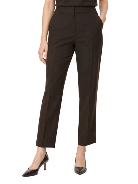 PANTALONI CHINO SEMIADERENTI IN TESSUTO STRETCH DONNA MARRONE