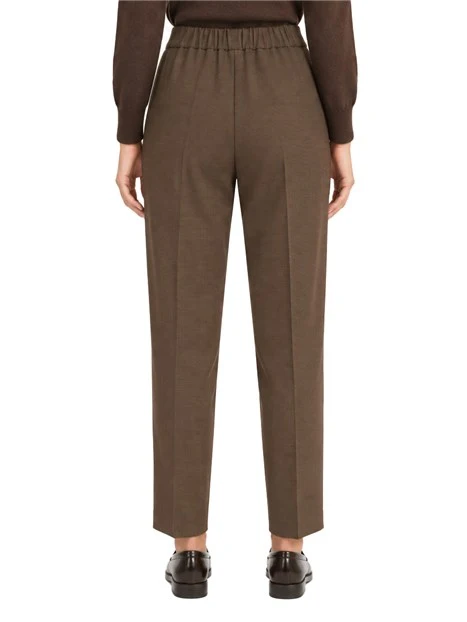 PANTALONI CHINO SEMIADERENTI IN TESSUTO STRETCH  MICROQUAD. DONNA  NERO