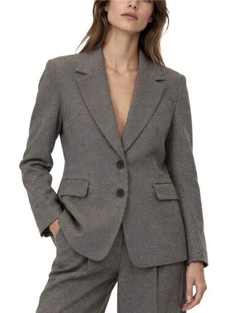 BLAZER SEMIADERENTE IN JERSEY DONNA MARRONE