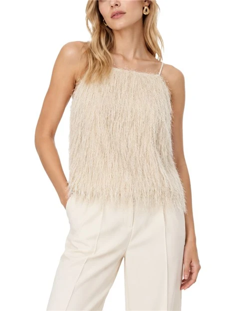 TOP IN JERSEY JACQUARD LUREX SFRANGIATO DONNA