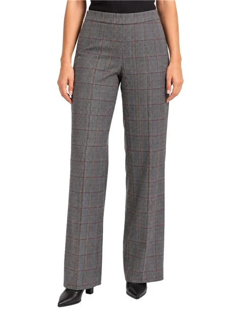 PANTALONI PALAZZO IN  JACQUARD STRETCH DONNA NERO