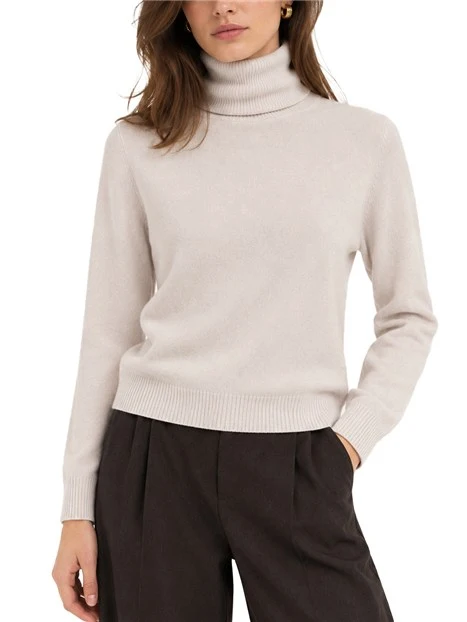 MAGLIA DOLCEVITA IN PURA LANA DONNA BEIGE