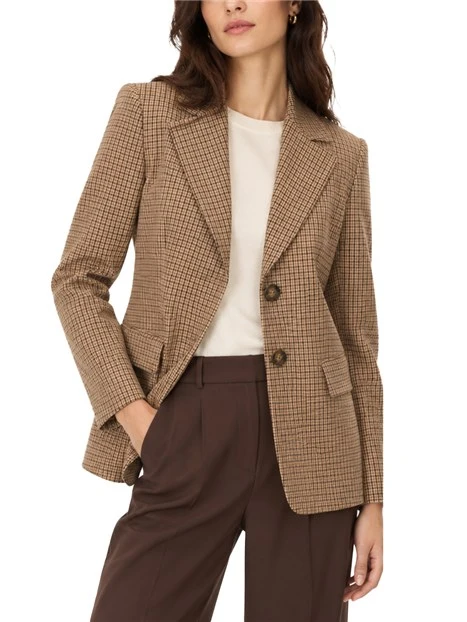 BLAZER ADERENTE IN TESSUTO STRETCH DONNA BEIGE