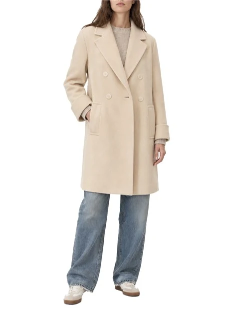 CAPPOTTO LUNGO DOPPIOPETTO IN PANNO MISTO LANA DONNA AVORIO