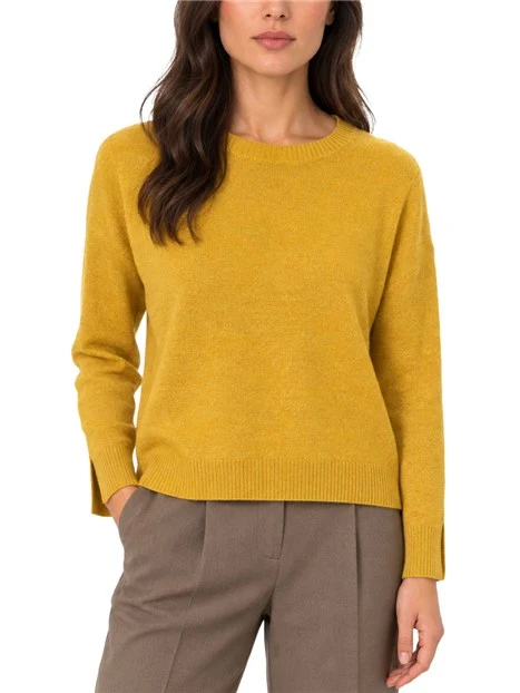 MAGLIA GIROCOLLO IN PURA LANA DONNA GIALLO