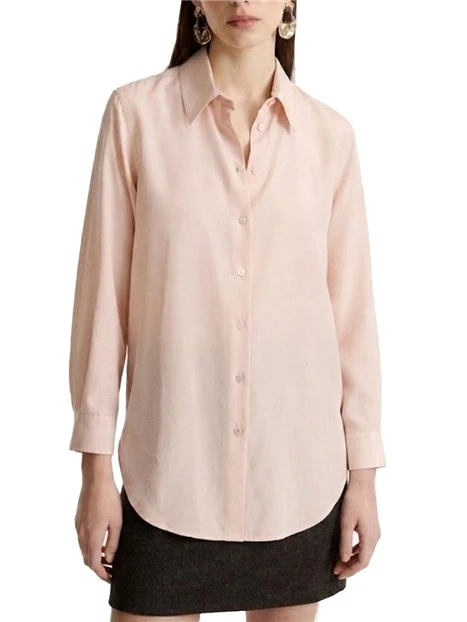CAMICIA IN PURA SETA HABOTAI LAVATA DONNA ROSA